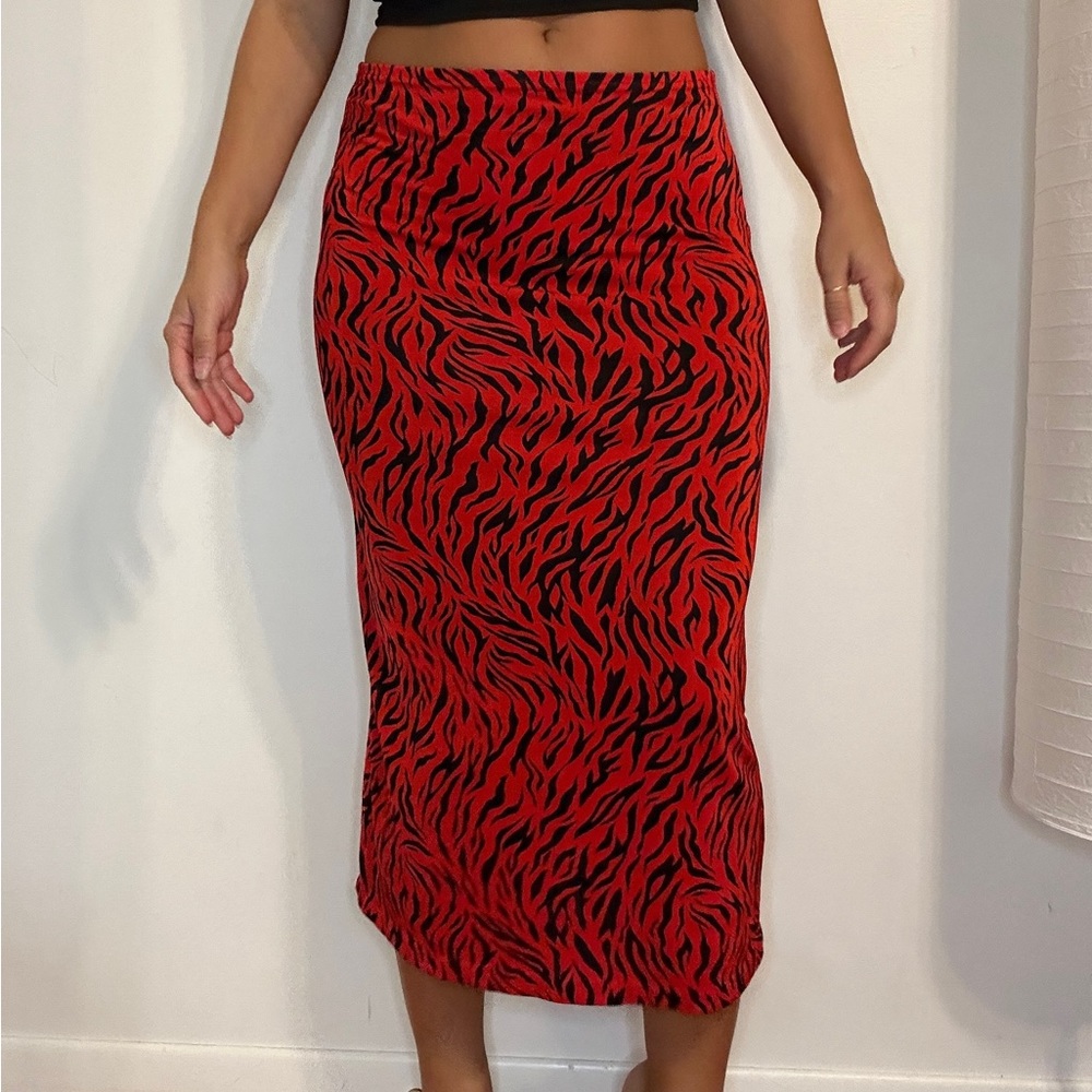 Vintage midi zebra skirt